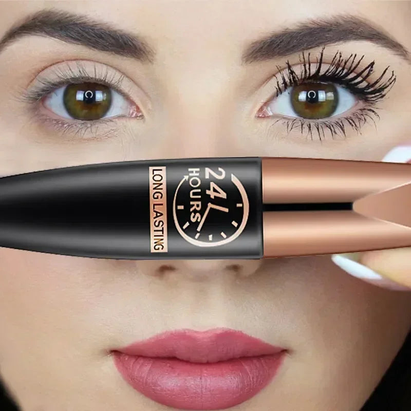 5D Waterproof Mascara Lengthening Eyelashes Women's Make-up Waterproof Mascara Black Silk Fibre Mascara New