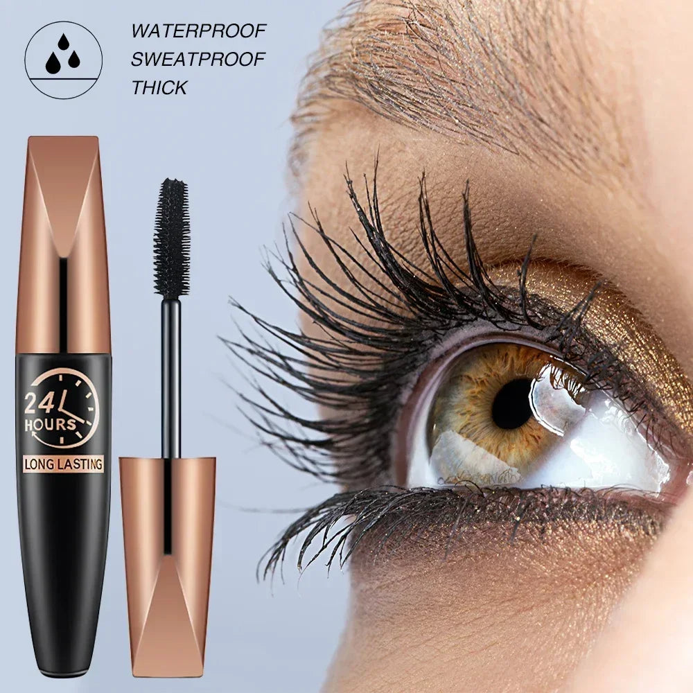 5D Waterproof Mascara Lengthening Eyelashes Women's Make-up Waterproof Mascara Black Silk Fibre Mascara New